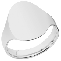 Large Oval signet ring (20x16mm) in Platinum, with a Cigar style band.