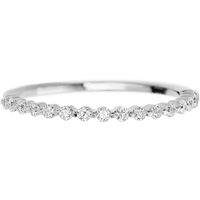 14K White Gold band with 15 Round Lab Grown Diamond having TCW-.22