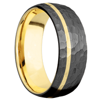 Zirconium + Hammer , Hammer Finish + 14K Yellow Gold