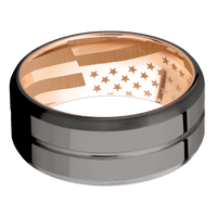 Tantalum Noir + Polish , Polish Finish + 18K Rose Gold