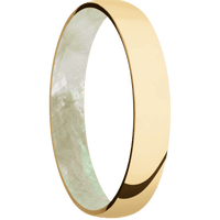 10K Yellow Gold + Polish Finish + Freshwater Mother of Pearl