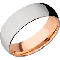Titanium + Polish Finish + 14K Rose Gold