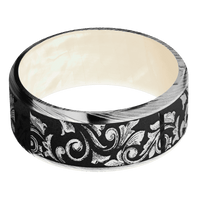 Damascus + Polish Finish + Freshwater Mother of Pearl