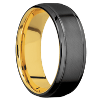 Zirconium + Anglesatin , Polish Finish + 18K Yellow Gold