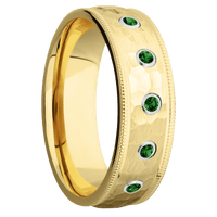10K Yellow Gold + Hammer Finish