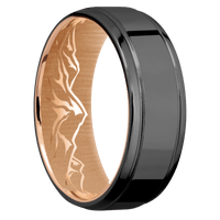 Zirconium + Polish , Polish Finish + 14K Rose Gold