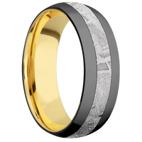 Zirconium + Polish Finish + 18K Yellow Gold