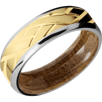 14K White Gold + Polish , Polish Finish + Whiskey Barrel