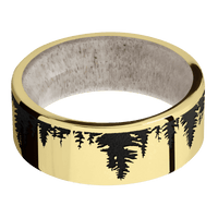 10K Yellow Gold + Polish Finish + Antler