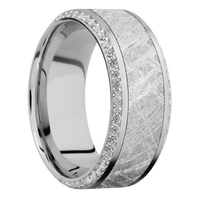18K White Gold + Satin , Polish Finish