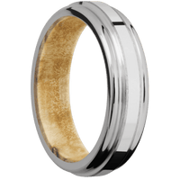 Titanium + Stone , Polish Finish + Boxelder Burl