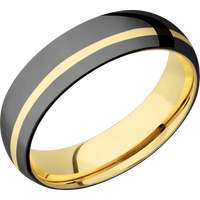 Zirconium + Polish , Polish Finish + 14K Yellow Gold