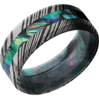 Damascus + Acid Finish + Black Mother of Pearl