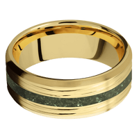 14K Yellow Gold + Treebark3 , Satin Finish