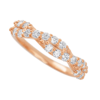 14K Rose Gold band with 18 Round Lab Grown Diamond having TCW-.54