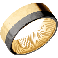 14K Yellow Gold + Hammer Finish