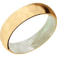 18K Yellow Gold + Rockpolish Finish + Freshwater Mother of Pearl