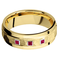 14K Yellow Gold + Rock , Polish Finish