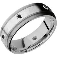 14K White Gold + Hammer , Sand Finish