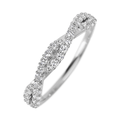 14K White Gold band with 26 Round Lab Grown Diamond having TCW-.39