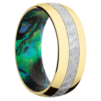 14K Yellow Gold + Polish Finish + Abalone