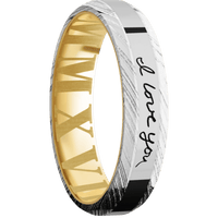 Woodgrain + Polish Finish + 10K Yellow Gold
