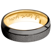 Tantalum Noir + Stipple , Bead Finish + 14K Yellow Gold