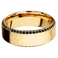 10K Yellow Gold + Hammer , Polish Finish