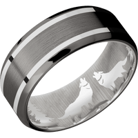 Tantalum Noir + Satin , Polish Finish + 10K White Gold