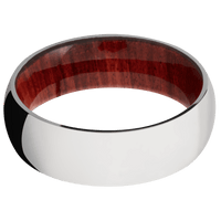 10K White Gold + Polish Finish + Red Heart