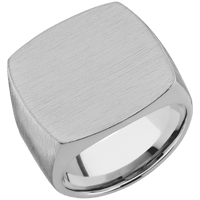 Extra Large Cushion signet ring (22x22mm) in Titanium, with a Wide style band.