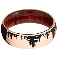 14K Rose Gold + Polish Finish + Red Heart