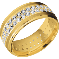 18K Yellow Gold + Sand , Polish Finish