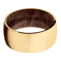 14K Yellow Gold + Machine Finish + Sequoia