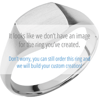 Small Cushion signet ring (10x10mm) in Cobalt Chrome, with a Thin style band, a Black Dino Bone inlay.