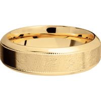 14K Yellow Gold + Distressed , Polish Finish