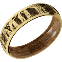 10K Yellow Gold + Stone Finish + Whiskey Barrel