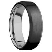 Zirconium + Satin , Satin Finish + 14K White Gold