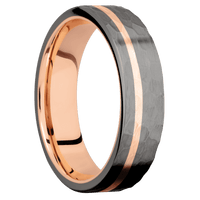 Tantalum Noir + Hammer , Hammer Finish + 14K Rose Gold