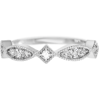 18K White Gold band with 3 Round, 2 Round and 4 Round Lab Grown Diamond having TCW-.27