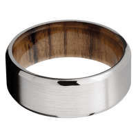 14K White Gold + Satin , Satin Finish + Teak