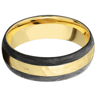 14K Yellow Gold + Hammer Finish