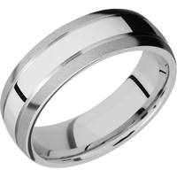 18K White Gold + Polish , Sand Finish