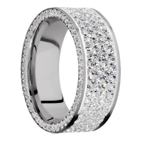 14K White Gold + Sand Finish
