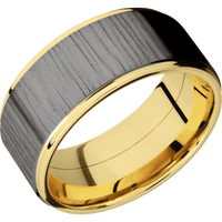 14K Yellow Gold + Polish , Sand Finish