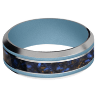 Titanium + Satin , Bead Finish + Polar Blue