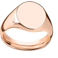 Medium Oval signet ring (16x13mm) in 14K Rose Gold, with a Wide style band.