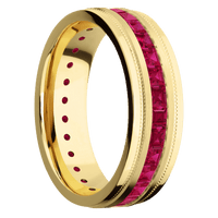 14K Yellow Gold + Satin , Polish Finish