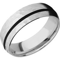 14K White Gold + Hammer , Hammer Finish