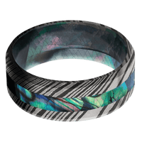 Damascus + Acid Finish + Black Mother of Pearl